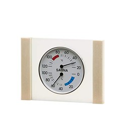 Infraworld Climate Meter with Glass Wooden Frame in Aspen Sauna Thermometer Hygrometer