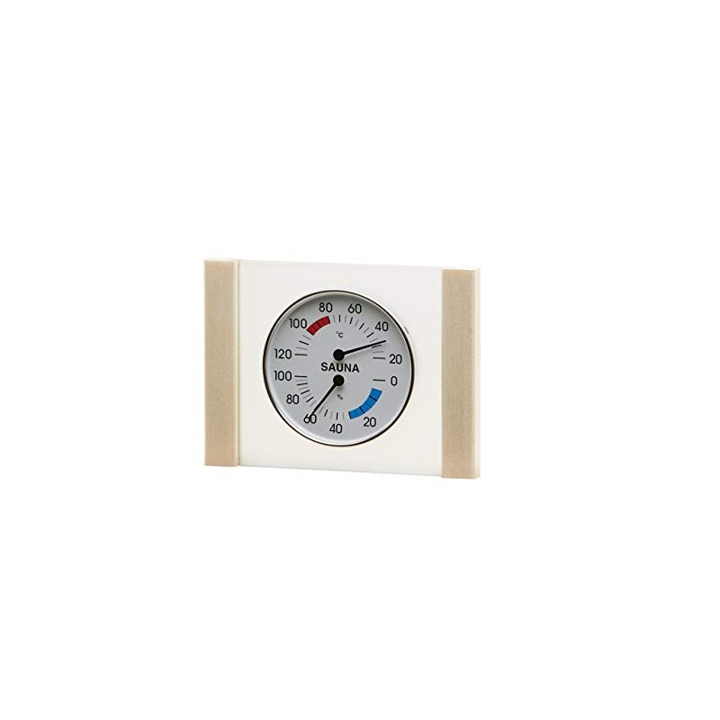 Infraworld Climate Meter with Glass Wooden Frame in Aspen Sauna