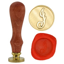 SYAYA Vintage Retro Brass Head Wooden Handle 26 Letters Alphabet A-Z Seal Stamp for Wax Seal GZ4 J