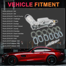 INGKAN 68105583AE Oil Filter Housing Assy Fits for Chrysler 200 300, Dodge Challenger Charger Durango Journey, Jeep Cherokee Wrangler, Ram 1500 3.6L V6 OE 68105583AE 68105583AA