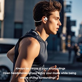 Open Ear Headphones, Bluetooth 5.3 Air Conduction Sport Headphones, IPX6 Waterproof, Lightweight 20g Wireless Earphones with Premium Sound & Clear Calls for Running, Cycling & Workouts (Skin)
