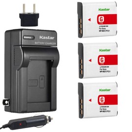 Kastar NP-BG1 Battery (3-Pack) and Charger Kit for Sony NP-FG1, BC-CSG and Sony Cyber-shot DSC-H50, Cyber-shot DSC-H10, Cyber-shot DSC-W120, Cyber-shot DSC-W170, Cyber-shot DSC-W300 Digital Cameras