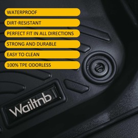 Wailtnb Floor Mats & Cargo Mat Custom for Volkswagen Atlas 6 Seats Bucket Seating 2024-2018 All Weather Protection Waterproof TPE Rubber Car Floor Liners Full Set