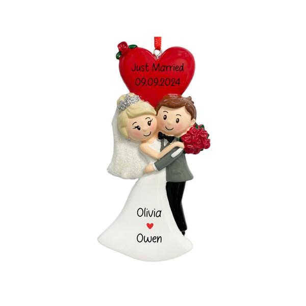 UniqXmas Personalized Our First Christmas Married Ornament 2024 | Customized