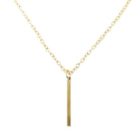Rrdaily Minimalist Vertical Bar Pendant Necklace Gold-Plated Pendant Necklace Sweater Turtleneck Fashion Jewelry Accessory for Women (Gold)