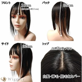 Wigrace Domestic Brand, 100% Human Hair, Medium Artificial Scalp, Medical Use, Men's, Women's, Eyepiece, Wide (Medium, Natural Brown)