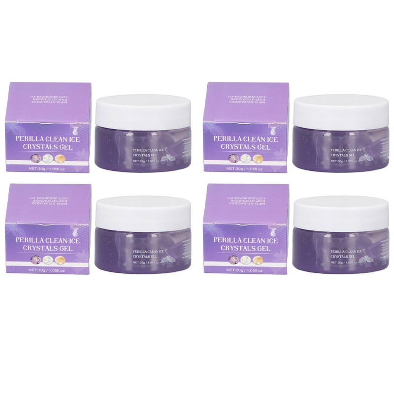 4Pcs Face Clean Gel Perilla Facial Skin Care Cleansing Hydrating