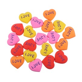 Operitacx 20pcs Heart Shape Cartoon Erasers Cute Stationery for Students Novelty Rubber Erasers Assorted Colors Fun Rubbers for School Supplies