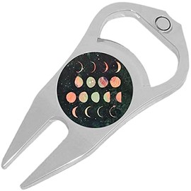 NewCharms Phases of The Moon Golf Ball Marker Divot Repair Tool Bottle Opener