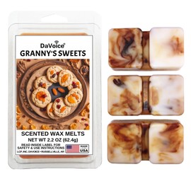 Thanksgiving Wax Melts Soy Blend Fall Wax Melts Wax Cubes Strong Scent Melt - Snickerdoodle Cookie Wax Melts Fall Scents, Fall Scented Wax Melts, Food Wax Melts (6 Cubes, 2.2 oz - Granny's Sweets)