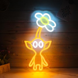 Pikmi Neon Sign for Gaming Room Decor Pikmi Light Pikmi Neon Light Pikmi Merch for Gaming Room Wall Decor Gamer Birthday Gifts Dimmable USB Powered Yellow 9.4"*16.1"