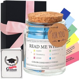 Graduation Gifts Bible Verse Jar Birthday Gifts for Women Men Inspirational Bible Verses Jar 96Day Study Prayer Thoughtful Gift for Graduation,Christmas,Spiritual Encouragement Present(04)