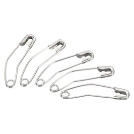 MECCANIXITY Safety Pins 1.26 Inch Metal Nickel Plated Curved Sewing Pins Quilting Knitting Bending Basting Pin for Blankets Skirts Crafts Brooch Making Silver Tone 200Pcs