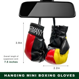 NYTKL 1 Pair Mini Boxing Gloves for Car Mirror, Novelty Miniature Punching Gloves Automobile Mirror Hanging Accessories, Christmas Ornament Hanging Decoration for Home & Car Use (Germany)