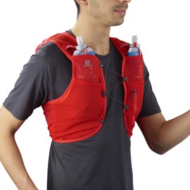 Salomon Adv Hydra Vest 8 Unisex Hydration Vest Trail running Hiking, Comfort and Stability, Quick Access to Hydration, and Simplicity, Red, L