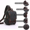 TELOSPORTS Canvas Crossbody Bag Sling Bag Messenger Bag for Men