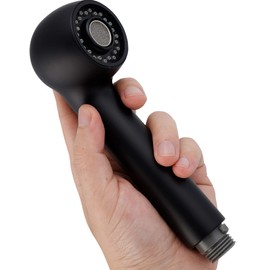 Hibbent Pull Out Sink Sprayer Head Replacement, 2 Function Kitchen Sink Faucet Head, G1/2 or 13/16 Inch Thread Faucet Head Kitchen Tap Sprayer Spout, Matte Black