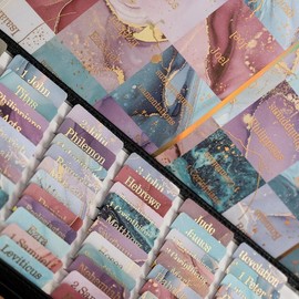 Laminated Bible Tabs (Gold foil Embossed Lettering), Bible Tabs for Women and Men, 80 Bible Index Book Tabs in Total, 66 Bible Tabs for Old and New Testament, Additional 14 Blank tabs - Color: Blue