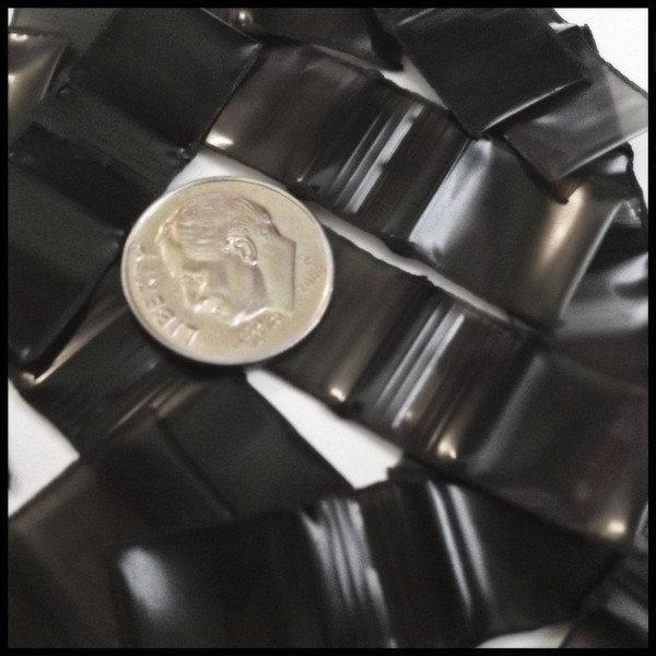 Mini Ziplock Baggies 1212-S Skinny Black Apple Brand 100 High