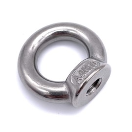 Pack of 5 M10 Ring Nuts V4A [V4A / V2A Selectable M6 M8 M10 M12 | INOX V4A A4 AISI 316 V2A A2 AISI 304 Stainless Steel Similar to DIN 582 (M10, V4A)