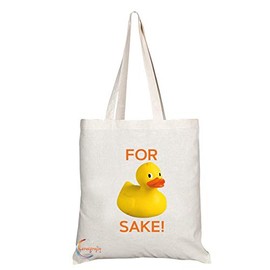 TB683 FOR DUCK SAKE! Novelty Present Gift Printed Eco-Friendly Stylish Long Handled Tote Shoulder Bag