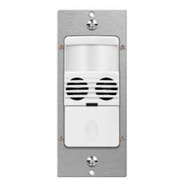 Enerlites MWOS-W Motion Sensor Switch, Ultrasonic and PIR Dual Technology, Occupancy Sensor, Motion Sensor Light Switch, NEUTRAL WIRE REQUIRED, Wall Plate Included, White