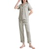 Sukany Womens Soft Silk Pajamas Set 2 Piece Button Up