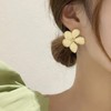 Gold Statement Earrings with Large Gold Floral Drop Designs -