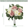 DIYDOFUN Set of 6 Bridesmaid Bouquets, 11 Inch Wedding Bouquets