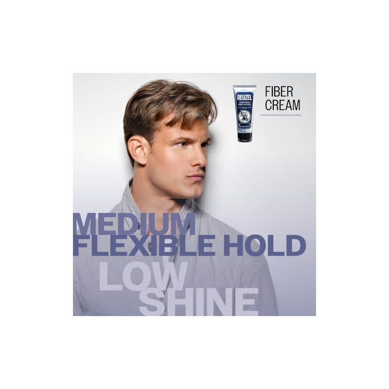 Reuzel Fiber Cream, Provides a Low Shine Finish, 100 ml