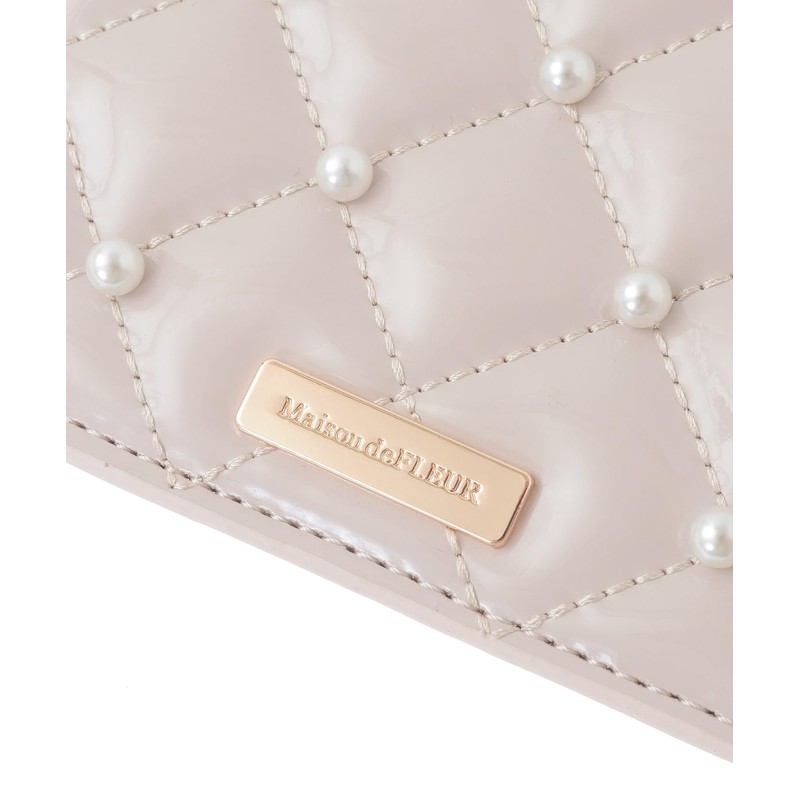 Maison de Fleur Women's Card Case, Key Case, Enamel Pearl