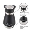 Lonffery Salt and Pepper Shakers Set, Stainless Steel with Glass