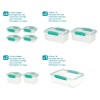 Sistema 18 Piece Clear Blue Food Storage Containers Set with
