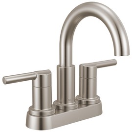 Delta Faucet Nicoli Centerset Bathroom Faucet, Brushed Nickel 2-Handle Bathroom Faucet, Delta Bathroom Sink Faucet, Brushed Nickel 3-Hole Bathroom Faucet, Stainless 25749LF-SS