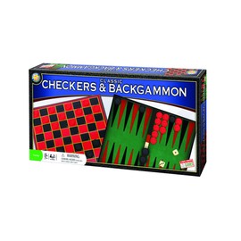 Classic Checkers and Backgammon Set - For Ages 7 Years and Up