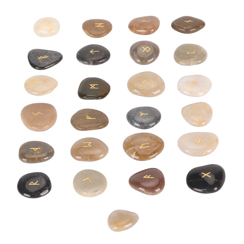 25pcs Rune Stones Set Good Luck Eliminate Negativity Lightweight Divination