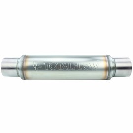 TOTALFLOW 20116 Straight Through 2-1/2 Inch Universal Exhaust Muffler | 409 Stainless Steel | 2.5 Inch Inner Diameter Inlet/Outlet