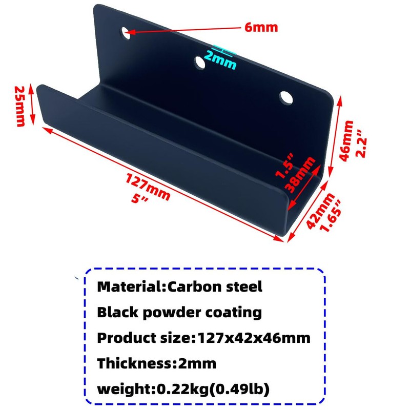 4 PCS Black Tile Hanger Steel Wall Tile Bracket Wall