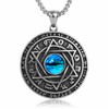tiabchhiz Seal Solomon Hexagram Necklace, Blue Eye Necklace Evil Eye