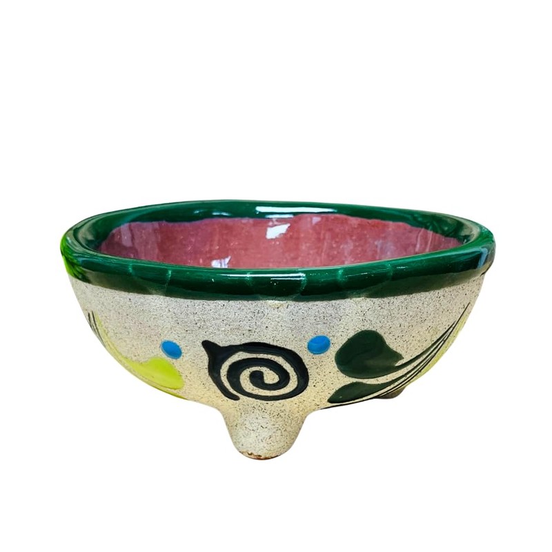 Set of 4 Multicolor Medium Molcajete Barro - Mexican Kitchen