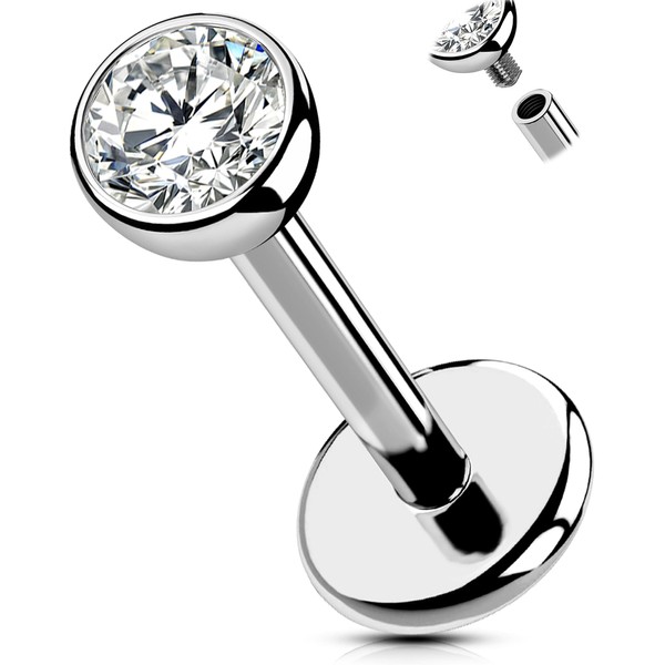 OUFER Body Piercing Internally 6/8/10/12mm Tragus Earring 18G Labret Piercing