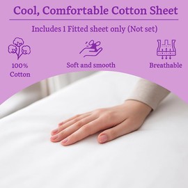 SCI - Sábana bajera ajustable de algodón puro tamaño matrimonial, sábana inferior de algodón de 400 hilos, duradera y lujosamente suave, calidad de hotel, bolsillo profundo de 16 pulgadas (blanco)