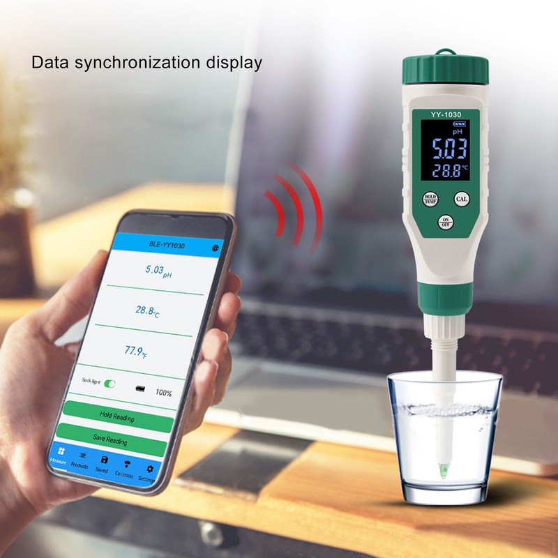 PH Meter BT LCD Display Accurate Measurement Portable PH Probe