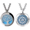 Tree of Life and Greek Medallion Essential Oil Diffuser Necklace