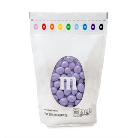 M&M’S Peanut Light Purple Chocolate Candy - 2lbs of Bulk Candy in Resealable Pack for Candy Buffet, Birthday Parties, Theme Meetings, Candy Bar, Sweet Stuff for DIY Party Favors or Edible Decoration