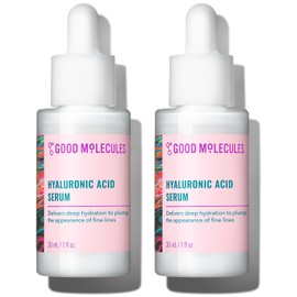Good Molecules Hyaluronic Acid Serum Pack 2 – 30 ml Each | 1% Hyaluronic Acid, Non-Greasy Ultra Hydrating Serum, Facial Moisturizer for Plumper Skin, Skin Care for Face