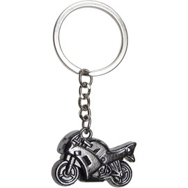 Freedale Metal Motorbike Motorcycle Bike Keyring Keychain Keyfob Gift for Men & Women – Kids Key Accessories – For Fans of Motorbikes – Motorbike Pendant with Chain & Ring (Black)