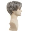 Wiginway Short Straight Wig for Men, Gray Synthetic Natural full