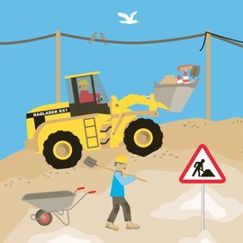 DH-Konzept BAUSERV015 Servietten Baustelle 20 Stück, merhfarbig