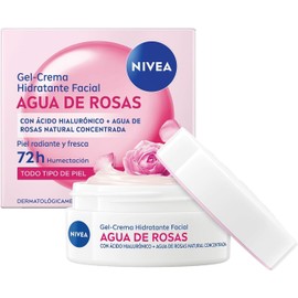 NIVEA Agua de Rosas Gel Crema Hidratante (50 ml) - Con Ácido Hialurónico para una Piel Radiante y Fresca - Ideal para Todo Tipo de Piel
